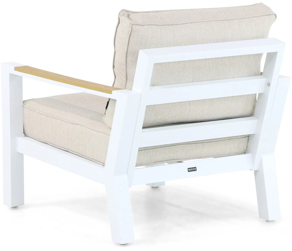 Tuinstoel Aluminium/Polywood (teakfinish) Wit Lifestyle Garden Furniture Bilbao