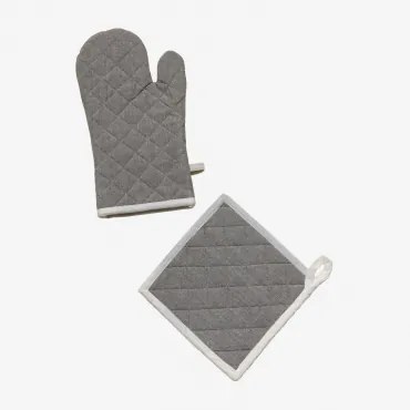Dasiel Ovenhandschoenen En Doekenset Donkergrijs - Sklum