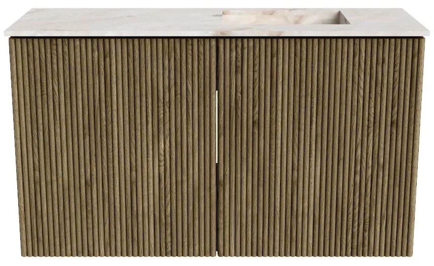 Mondiaz Joya DLux 70cm toiletmeubel dusk met wastafel faye rechts zonder kraangat frappe