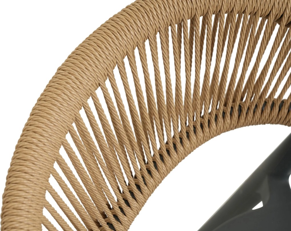 Tuinset Ronde Tuintafel 6 personen 150 cm Kunststof Grijs  Domani Furniture Toscano/Arancia