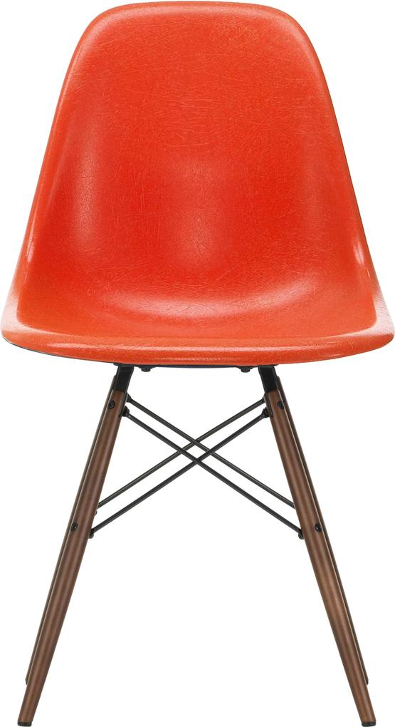 Vitra Eames DSW Fiberglass stoel esdoorn donker red orange