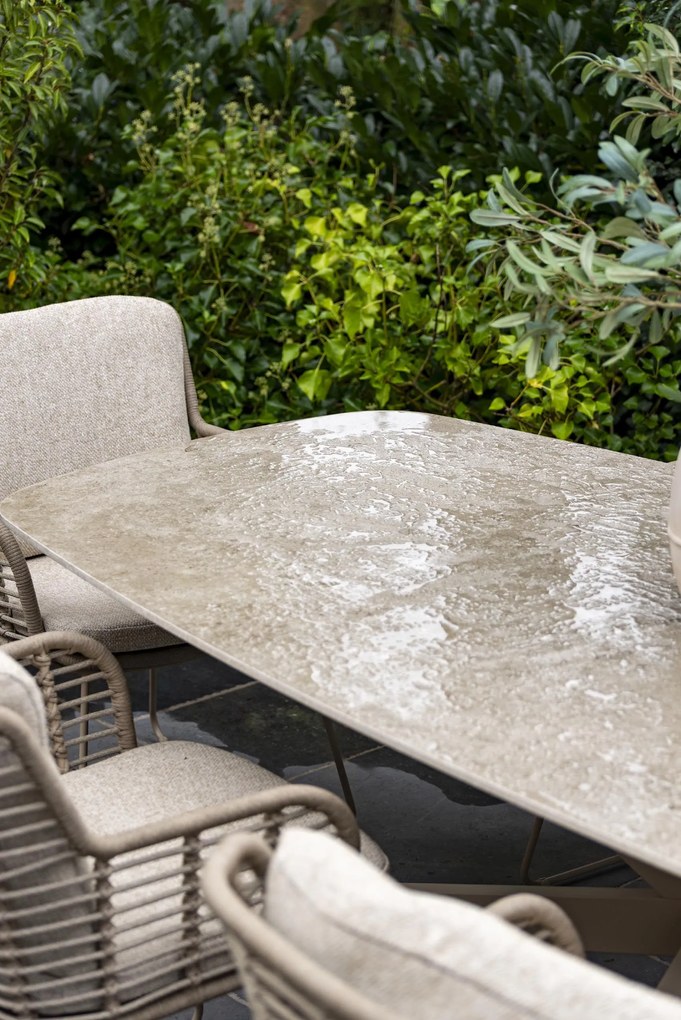 Taste by 4 Seasons Prado tuintafel terre met keramisch blad in barrelvorm 300 x 110 cm Tuintafel   bruin weerbestendig