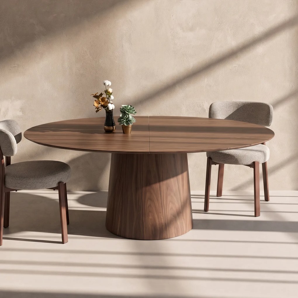 Walnoot Eetttafel Ovaal Uitschuifbaar