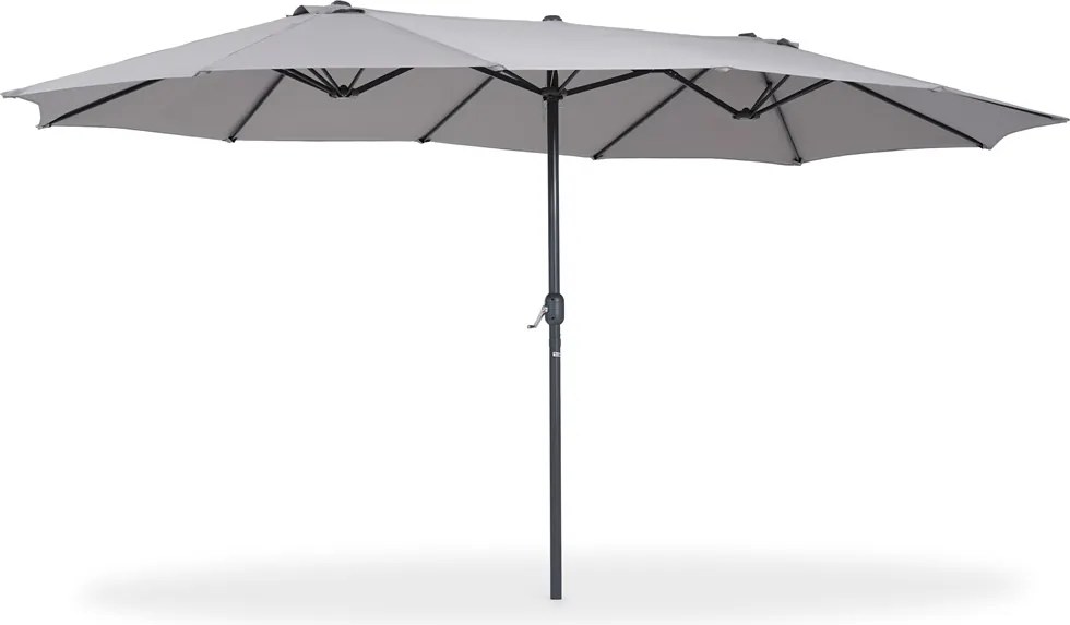 Merida dubbele tuinparasol 2,7 x 4,5 m grijs Garden Point