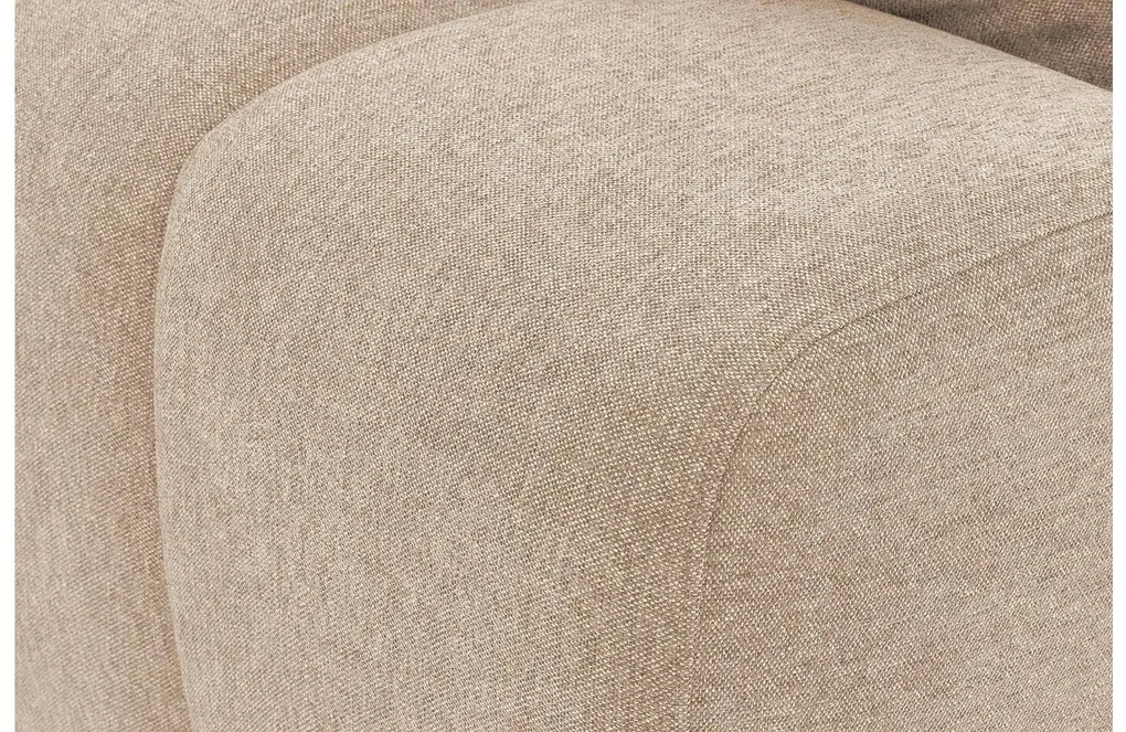 Goossens Excellent Bank Kubus - 30 X 30 Cm Stiksel wit, stof, 1,5-zits, modern design met chaise longue rechts
