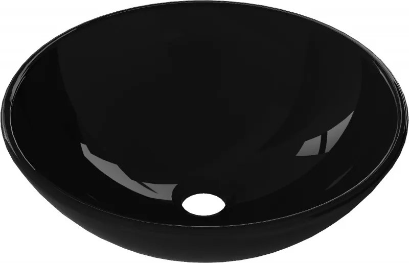 Mexen Mira glazen opzetwastafel 42 x 42 cm, zwart - 24124270