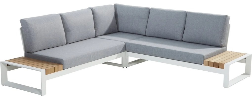 Showroommodel Matisse hoek loungeset 3 delig aluminium wit Taste 4SO