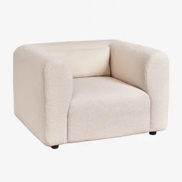 Beklede Fauteuil Fogler Teddystof Crème Beige - Sklum