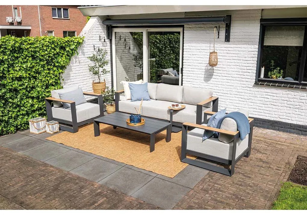 Garden Impressions Malakka loungeset 4-delig - valley sand