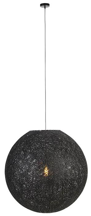 Eettafel / Eetkamer Landelijke hanglamp zwart 80 cm - Corda Landelijk E27 bol / globe / rond Binnenverlichting Lamp