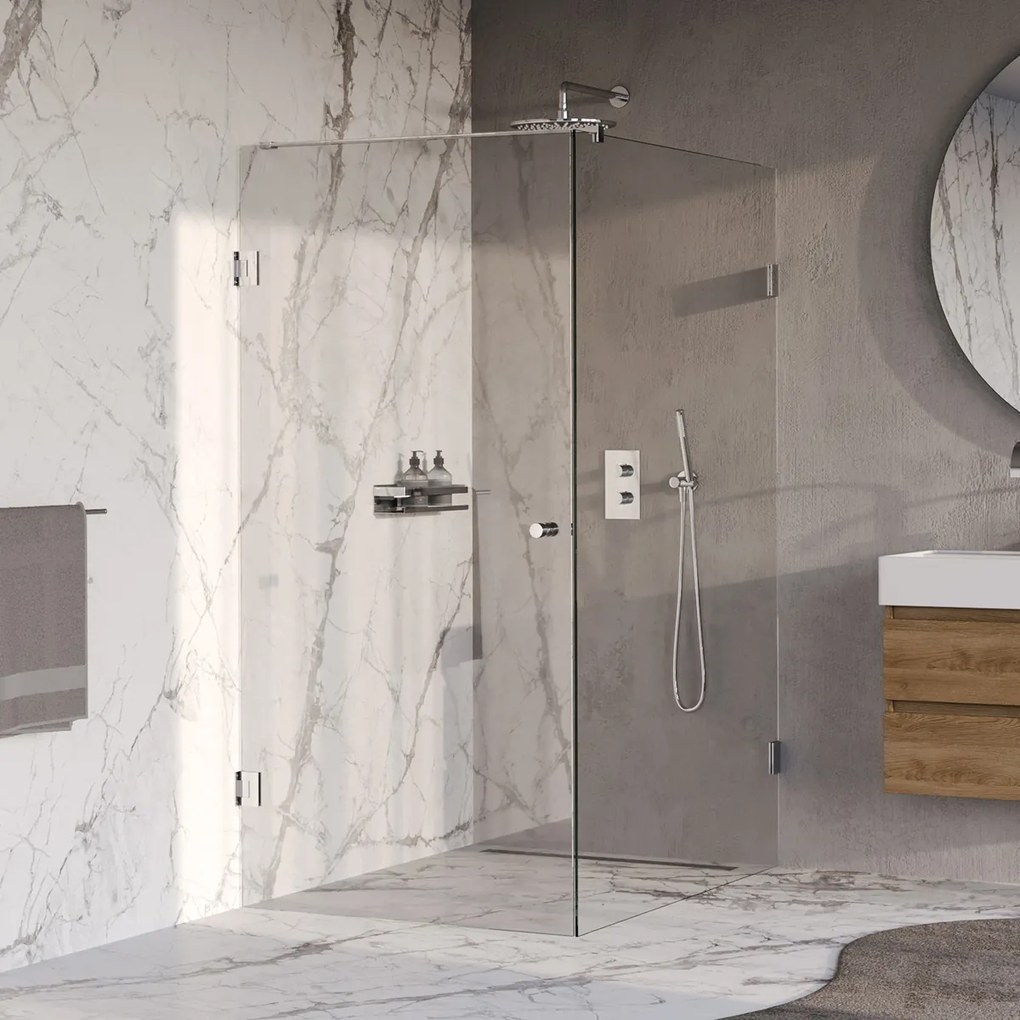 Brauer Void Carving profielloze douchecabine 90x140cm chroom