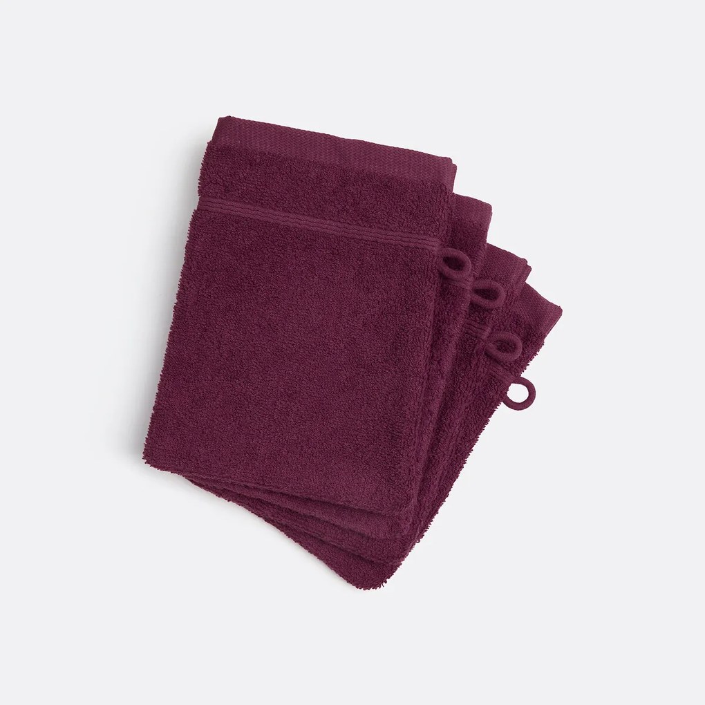 Set van 4 washandjes in bouclette badstof, Zavara