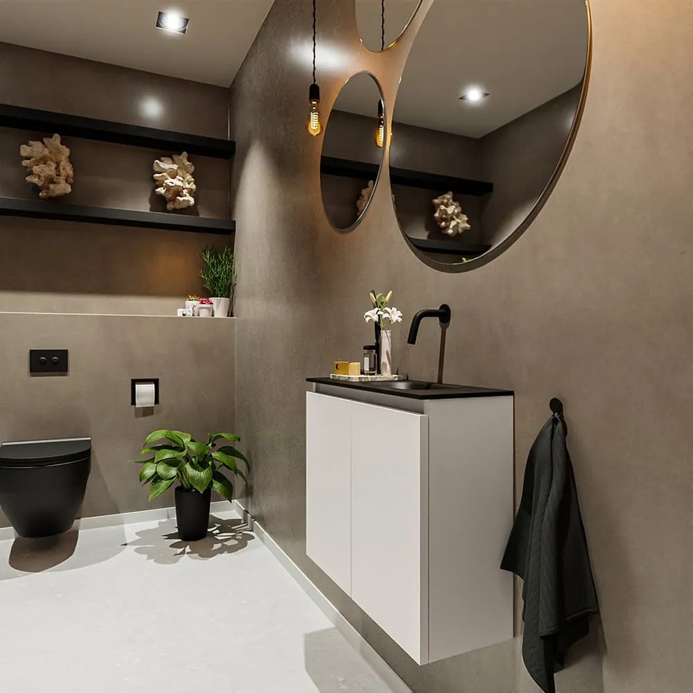 Mondiaz Ture 60cm toiletmeubel linen met wastafel urban rechts geen kraangat