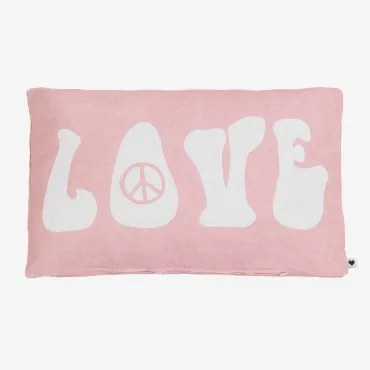 Rechthoekige Katoenen Hoes (30x50 Cm) Peace & Love A - Sklum
