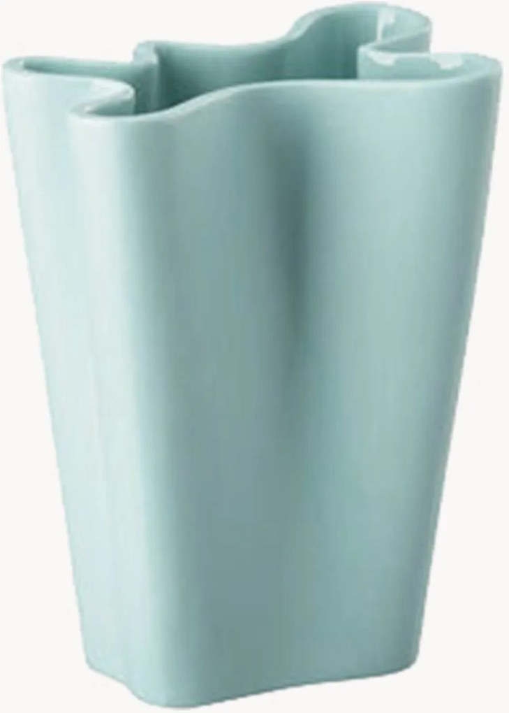 Porseleinen mini vaas Flux Mint, H 9 cm