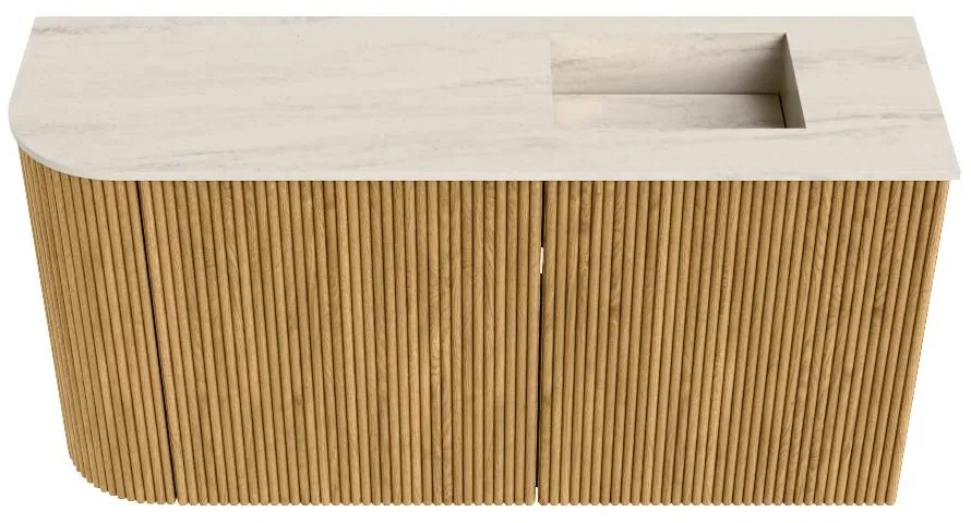 Mondiaz Joya DLux 80cm toiletmeubel ronding links oak met wastafel faye rechts 1 kraangat meli