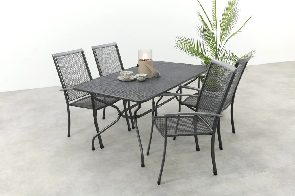 Royal Garden Balero stapelbare tuinset strekmetaal 160x90 cm.