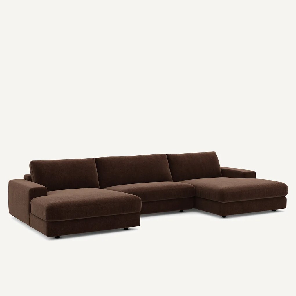 5-zits panoramabank fluweel chenille, Skander