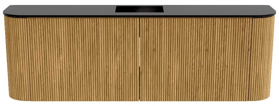 Mondiaz Joya 125cm toiletmeubel ronding links/rechts oak met wastafel faye midden 1 kraangat urban