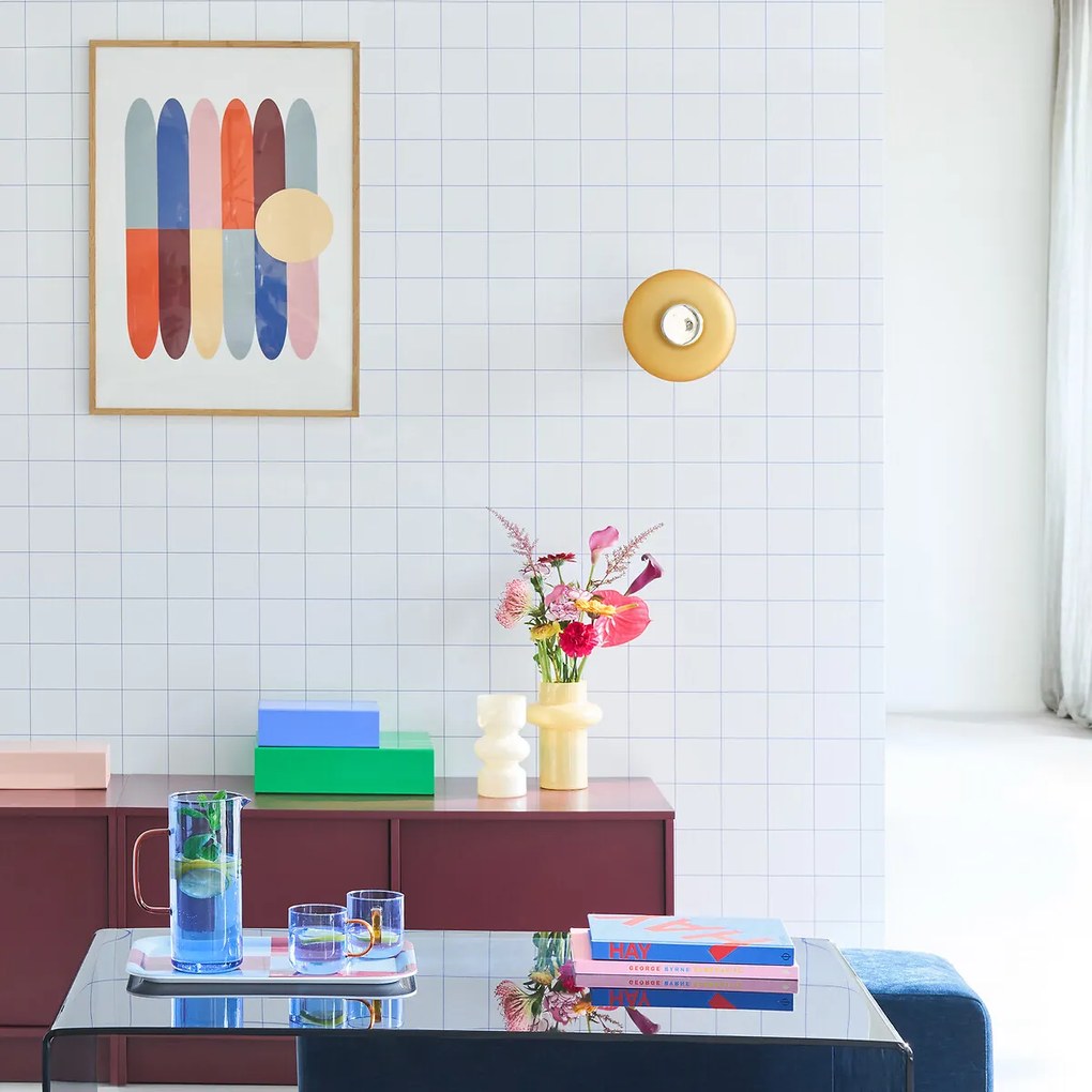 Gekleurde glazen vaas, hoogte 20 cm, ORLYA