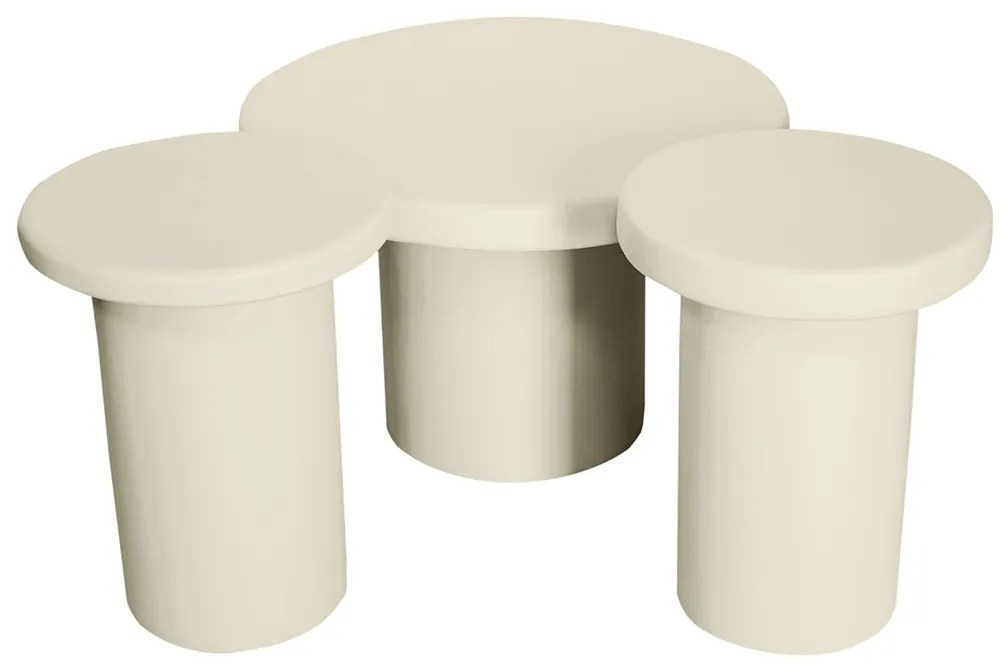 Starfurn Maya Sand Beige Bijzettafels Rond Set Van 3
