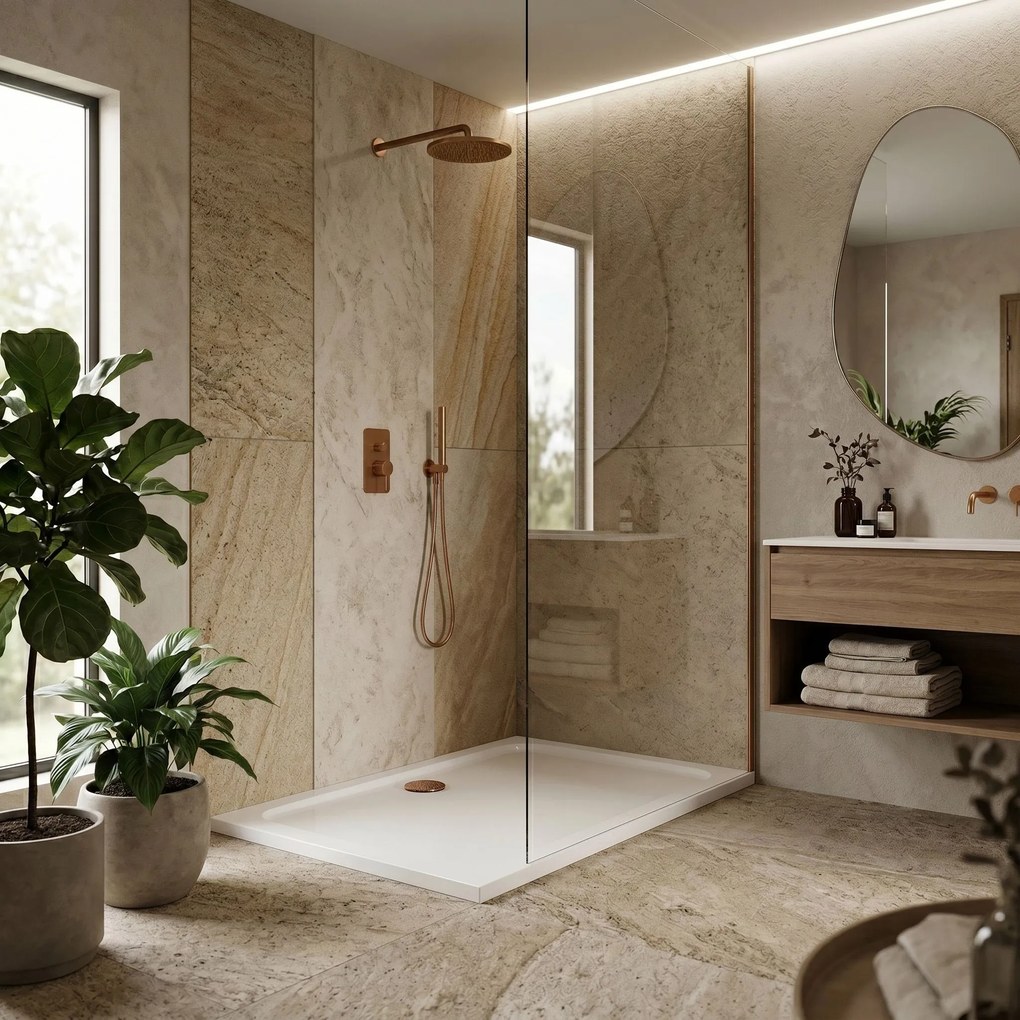 Douchebak Rea Belmond White 90x120 Brush Copper