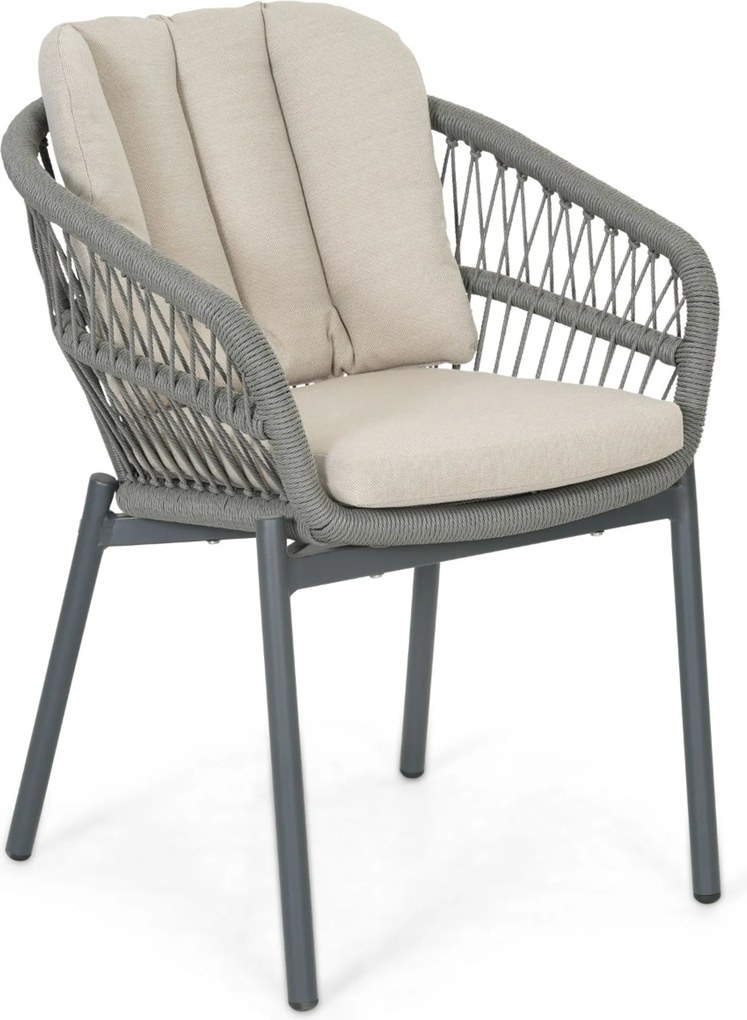 Tuinset 6 personen 220 cm Rope Grijs De Laan Projects