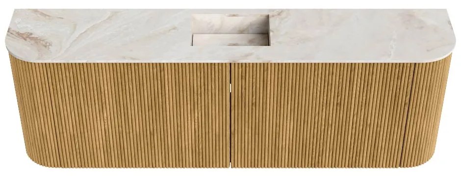 Mondiaz Joya DLux 125cm toiletmeubel ronding links/rechts oak met wastafel faye midden zonder kraangat frappe