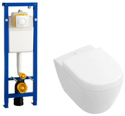 Villeroy en Boch Subway 2.0 compact DirectFlush toiletset met Wisa reservoir en bedieningsplaat softclose met quickrelease wit