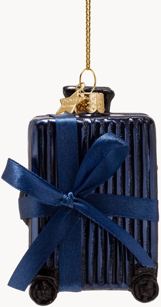 Mondgeblazen kerstornament Suitcase