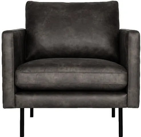 Fauteuil - Daisy - met doorgestikte armleuning - leer Colorado antraciet 01