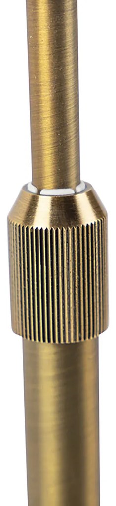 Tafellamp brons met ovale velours kap blad design 35cm - Parte