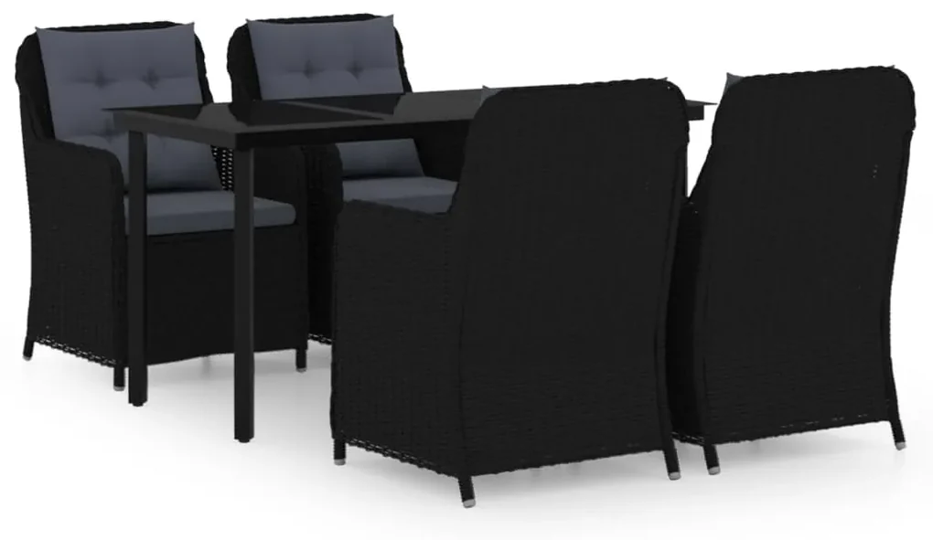 vidaXL 5-delige Tuinset zwart