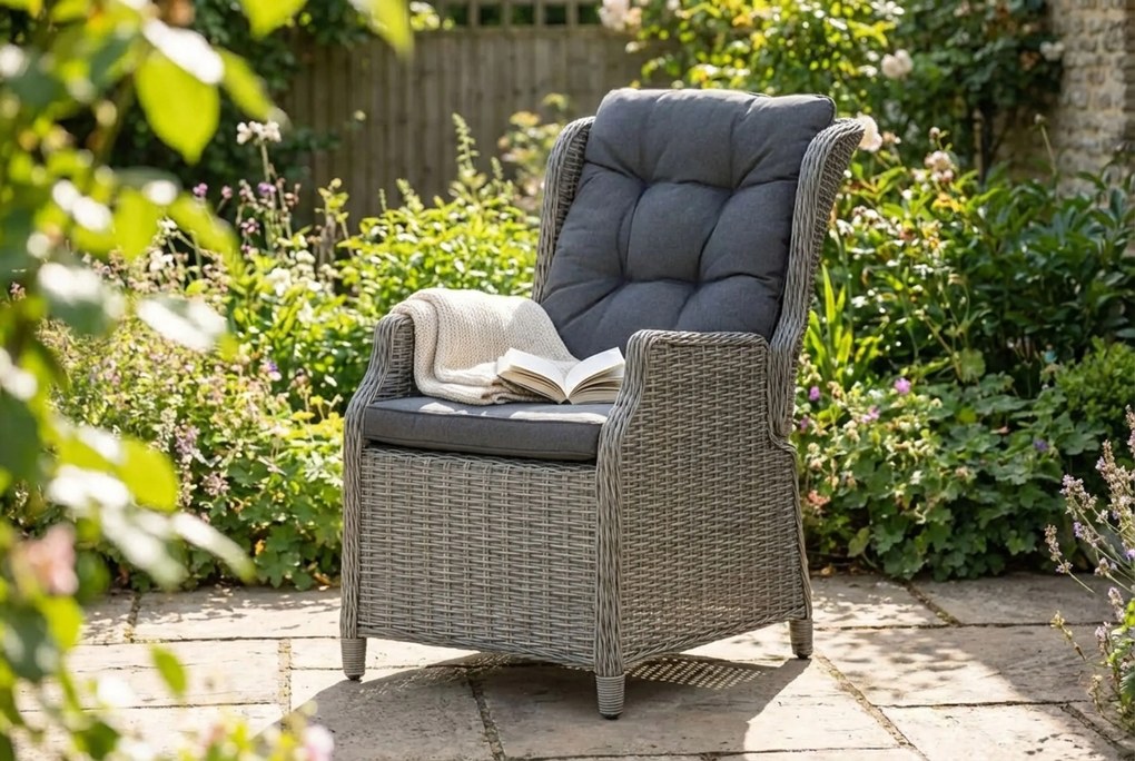 Tuinset 4 personen 160 cm Wicker Grijs Garden Collections Edingburgh/Weston