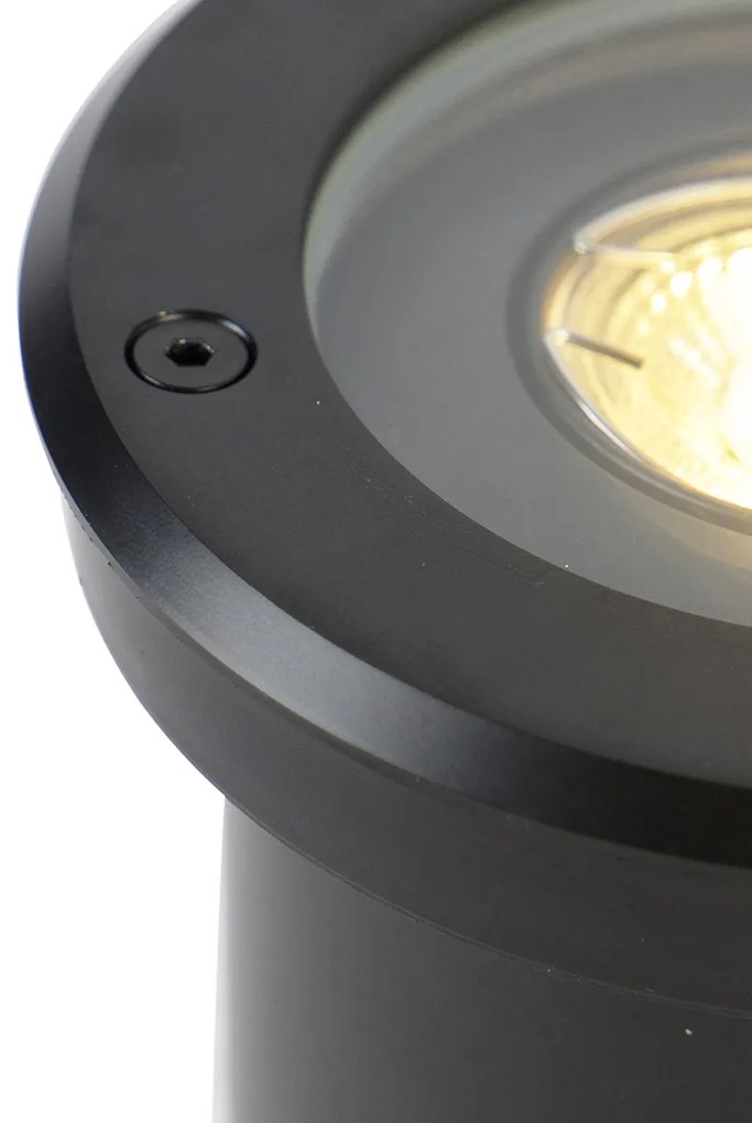 Set van 6 buiten grondspot zwart verstelbaar IP65 - Delux