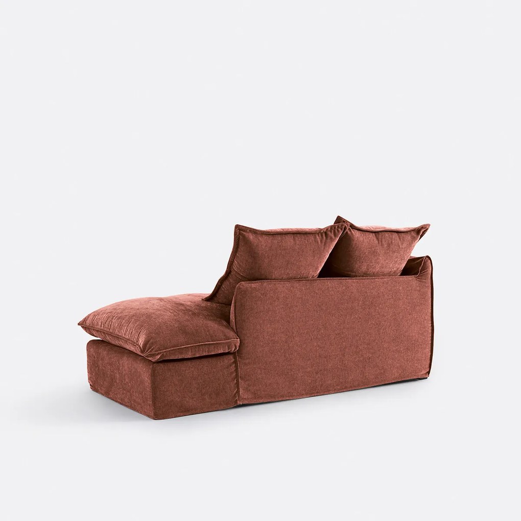 Longchair rechts, afneembare hoes, in gemêleerd polyester, ODNA