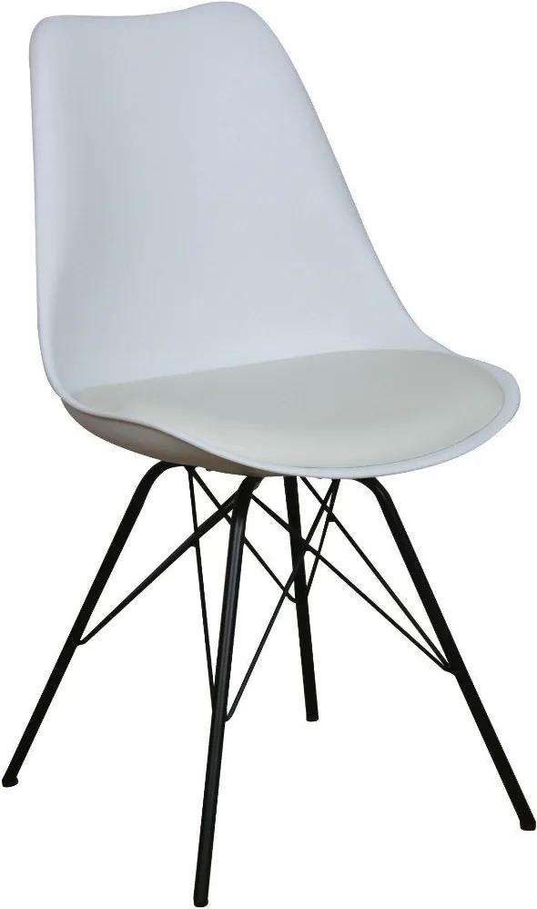 Viverne | Eetkamerstoel Wengen breedte 59 cm x diepte 58 cm x hoogte 85 cm wit, zwart eetkamerstoelen kunststof, metaal, kunstleer (imitatieleer) meubels stoelen & fauteuils