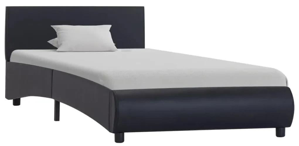 vidaXL Bedframe met LED kunstleer zwart 90x200 cm