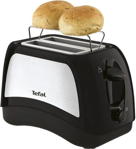 Tefal toaster TT131D Delfini Plus, voor 2 sneetjes brood, 850 W, zwart/edelstaal