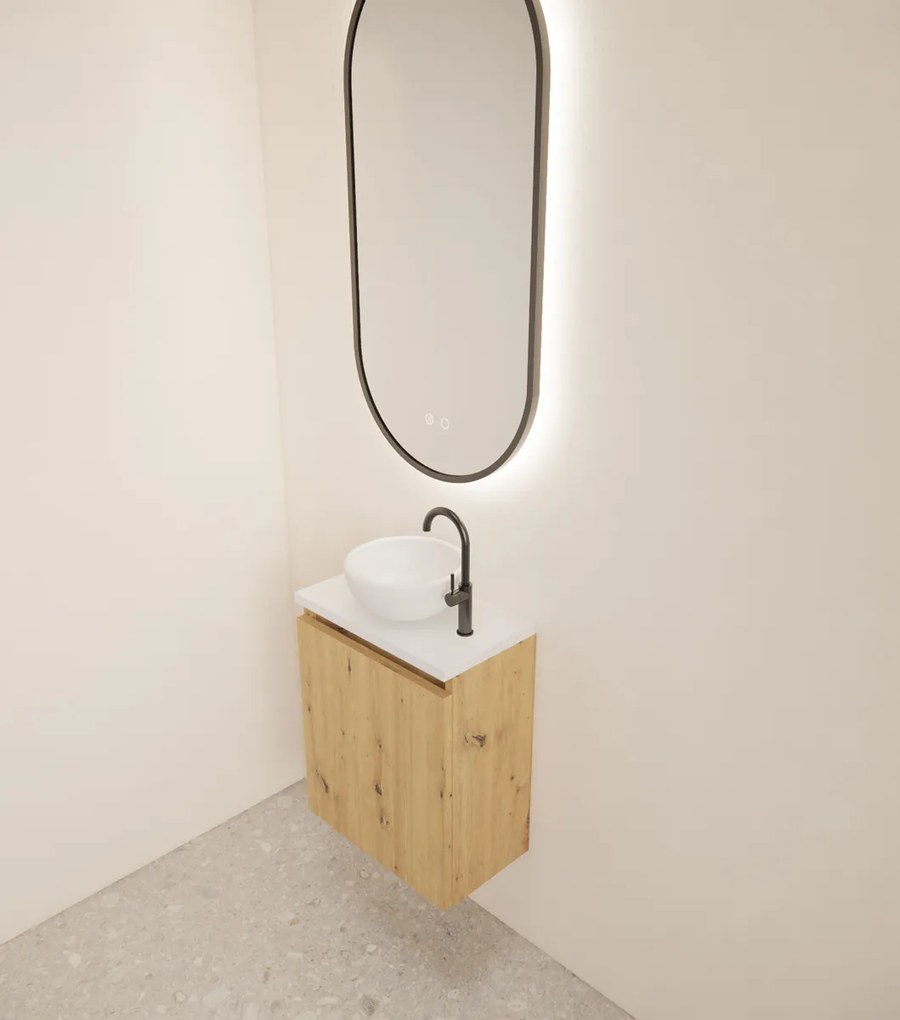 Gliss Design Echo toiletmeubel 40cm artisan eiken met toppaneel wit mat