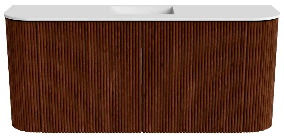 Mondiaz Joya 95cm toiletmeubel ronding links/rechts ruby met wastafel faye midden zonder kraangat talc