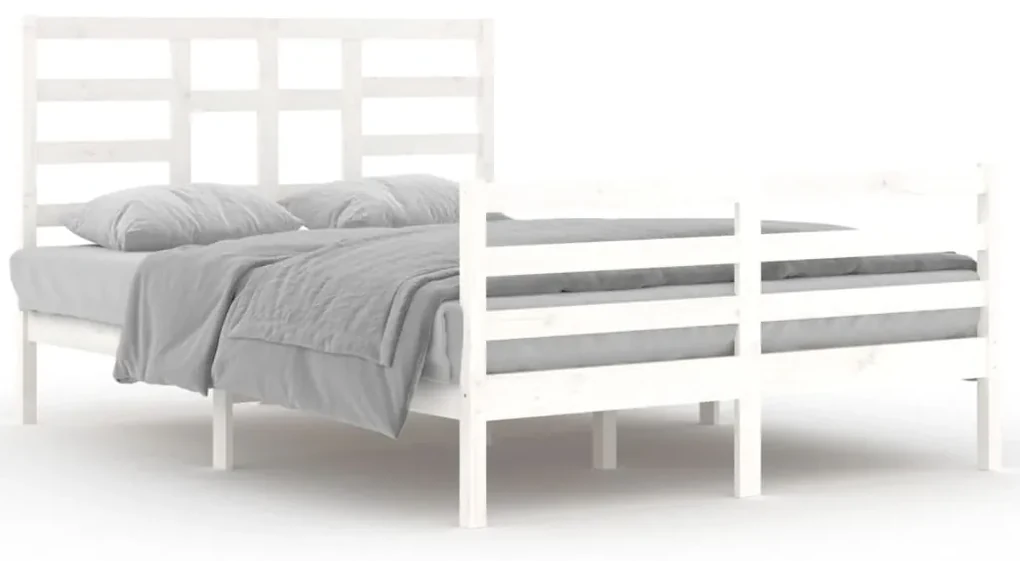 vidaXL Bedframe massief hout wit 140x200 cm