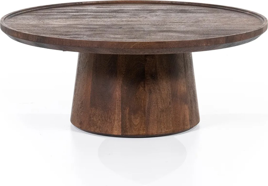 Mangohouten Salontafel Rond 80 Cm - 80 X 80cm.