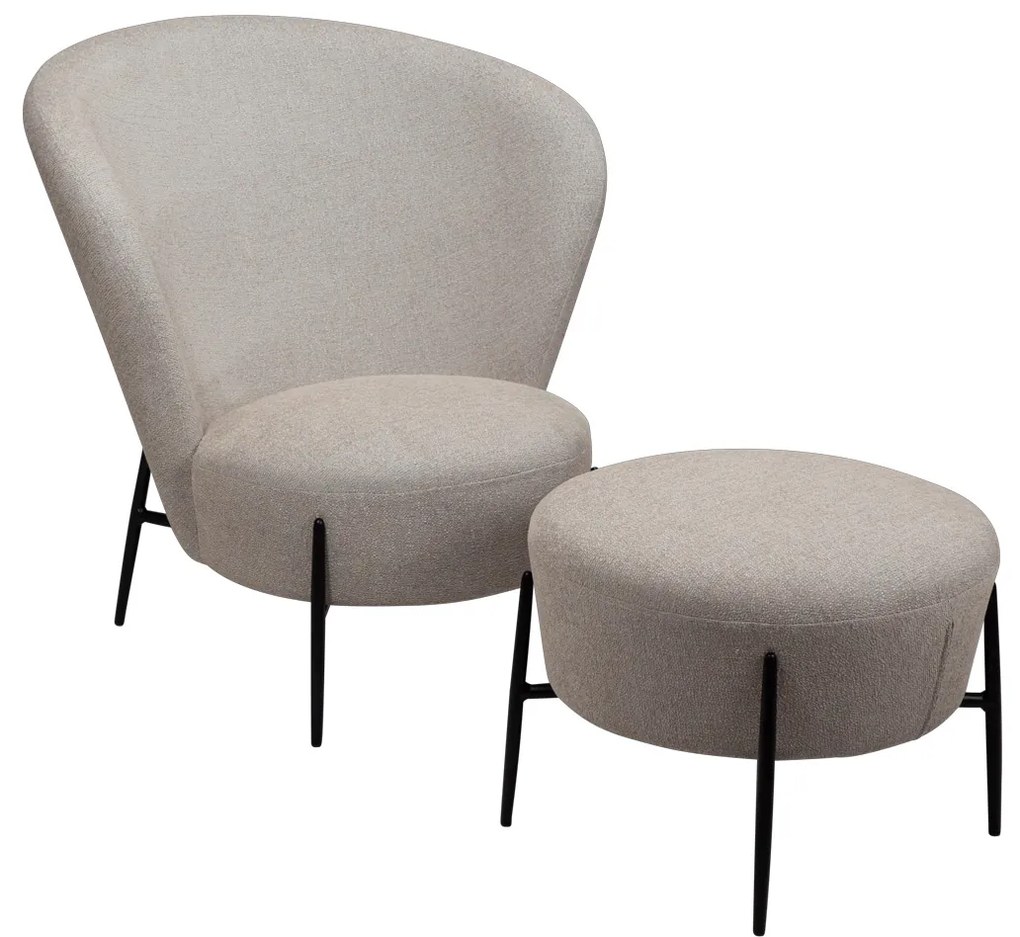 Dan-Form Orbit Loungestoel Met Hoge Rugleuning Boucle Cashmere