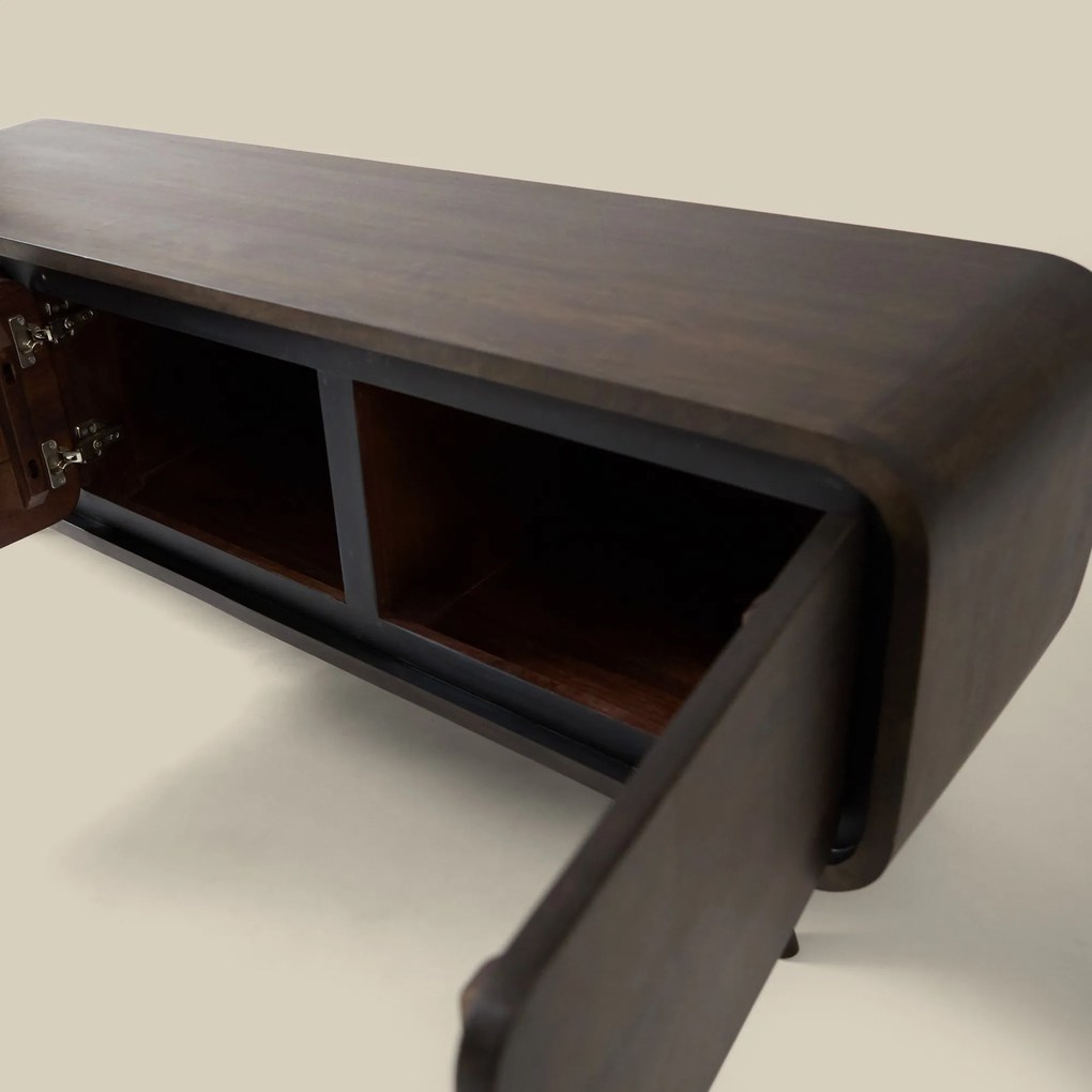 Donkerbruin Tv-meubel Mangohout - 160x40x55cm.