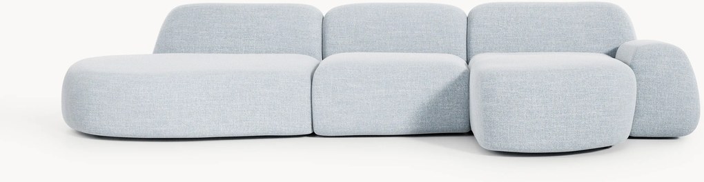 Modulaire bouclé hoekbank Wolke (4-zits) met chaise longue