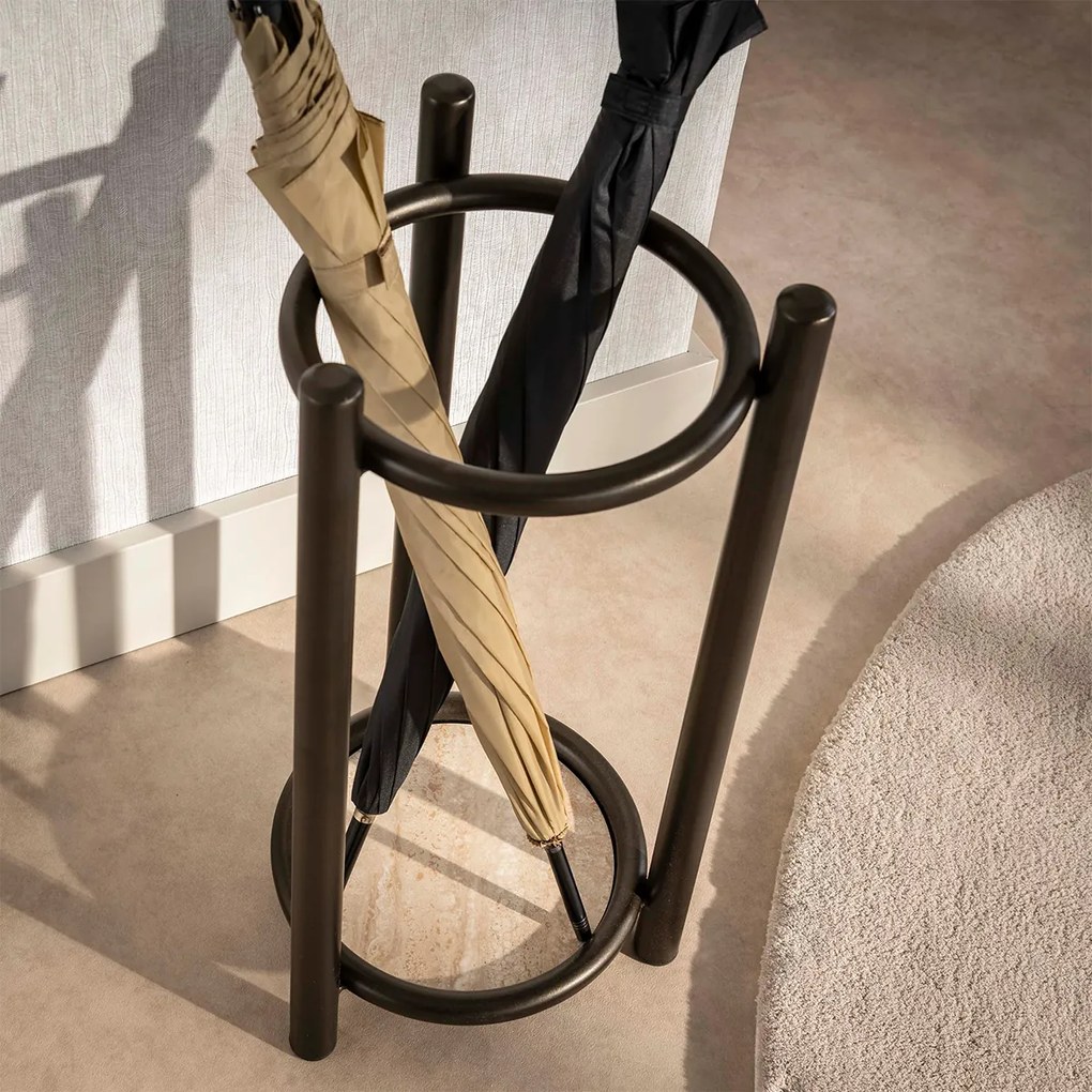 Ronde Paraplubak Met Bronskleurig Frame