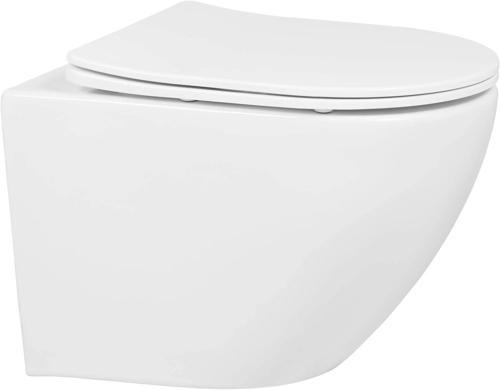 Saqu Please compact hangtoilet met softclose toiletbril 36x48x32cm wit