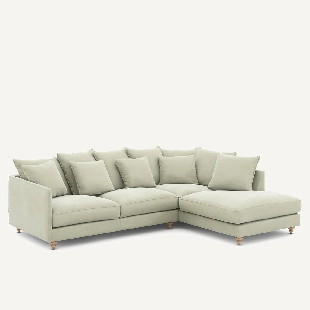 Omvormbare hoekbank in stonewashed fluweel, Lazare