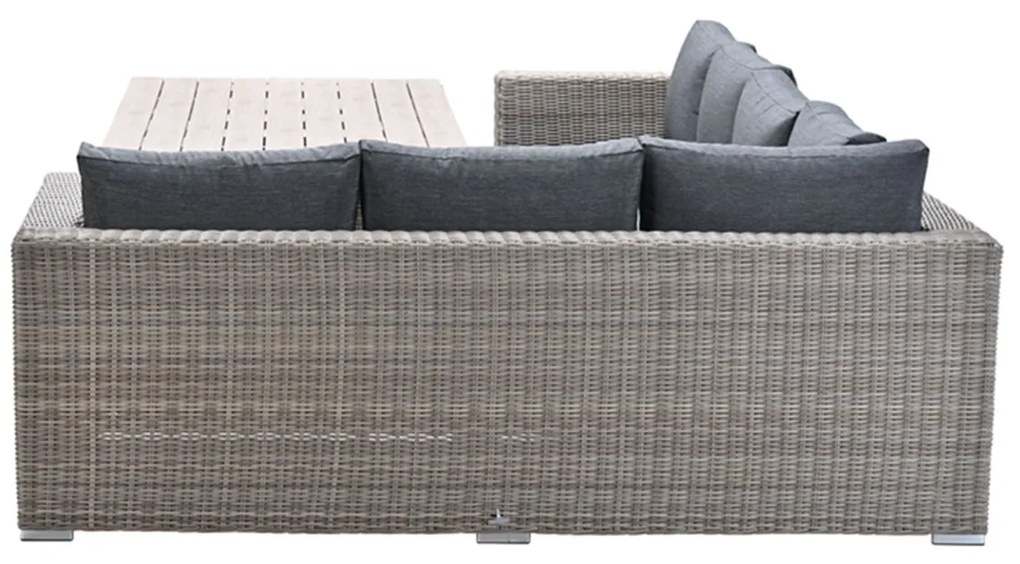 Garden Impressions Tennessee lounge dining set rechts 3-delig vintage willow - texfiber